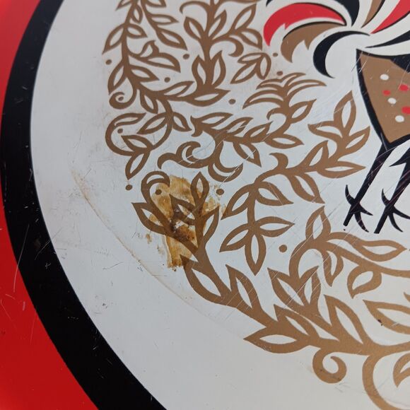 Rooster Serving Platter Tray Round Large 19" Inch Farmhouse Kitchen Decor Vtg - Picture 7 of 9